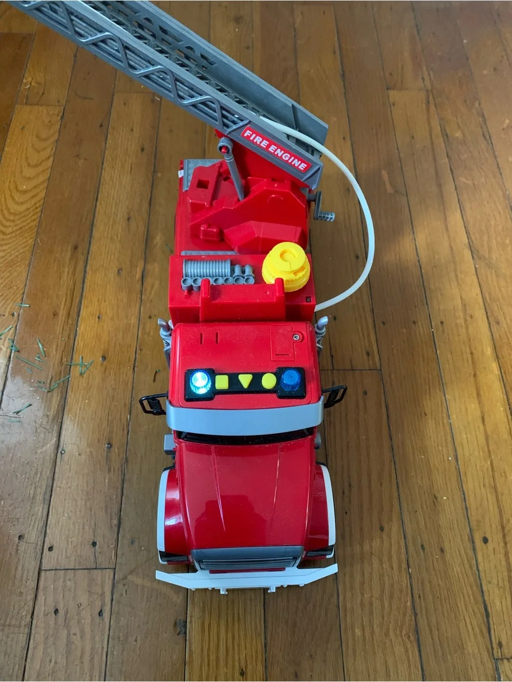 Red Kids Fire Truck Ladder Toy with water spray - Durable Play Vehicle